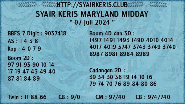 Prediksi Maryland Midday