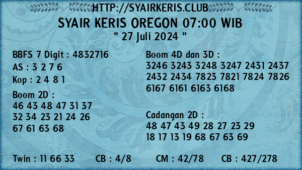 Prediksi Oregon 07:00 WIB