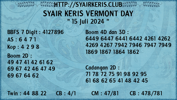 Prediksi Vermont Day