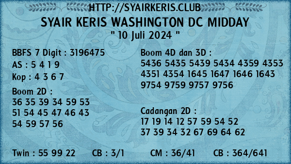 Prediksi Washington Dc Midday