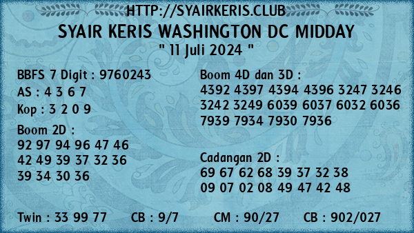 Prediksi Washington Dc Midday