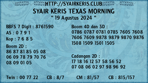 Prediksi Texas Morning