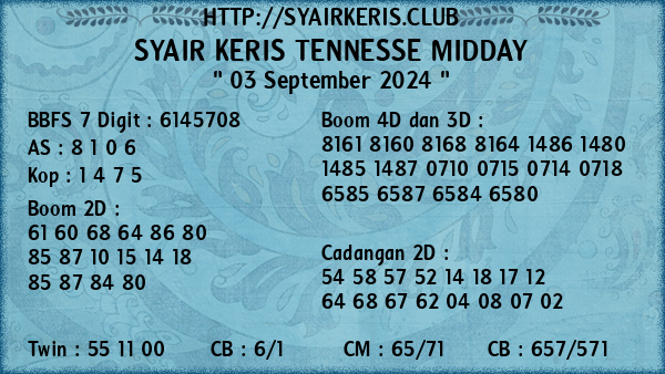 Prediksi Tennesse Midday